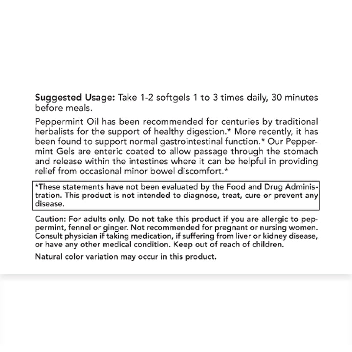 peppermint gels Usage