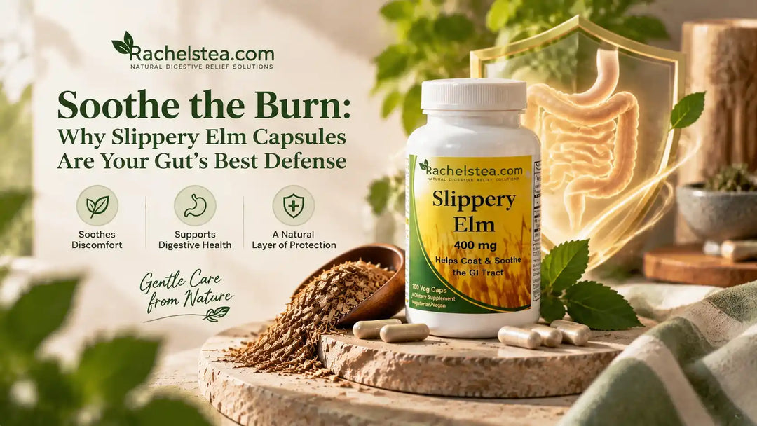 Rachel’s Tea Slippery Elm Capsules for digestive support