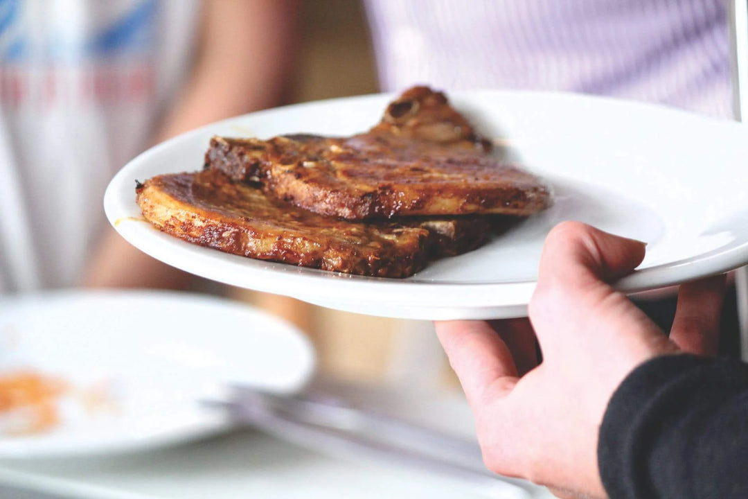 Grilled soy pork chops