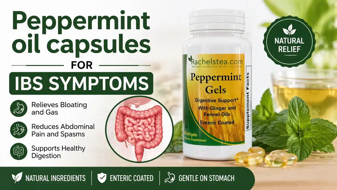 Peppermint capsules for bloating