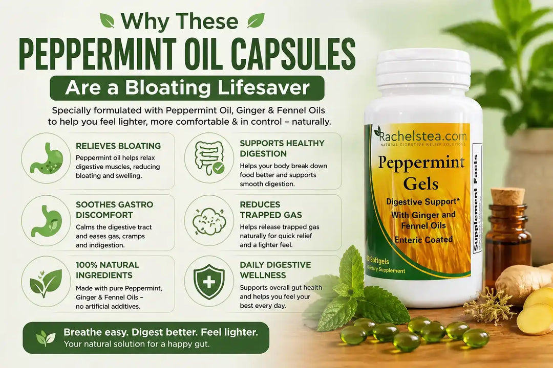 Peppermint oil capsules for bloating