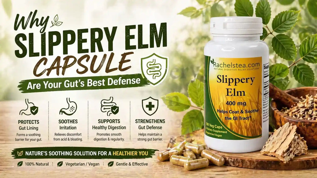 Slippery elm capsules for gut defense