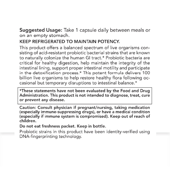100 billion cfu probiotic use