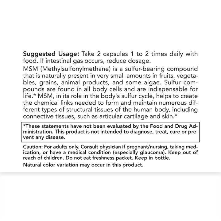 msm supplements Usage